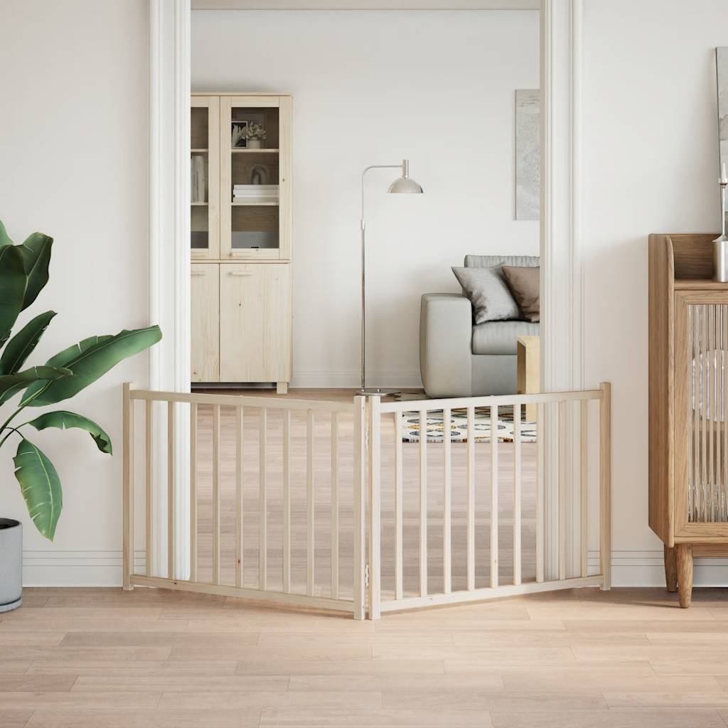 vidaXL Πύλη σκύλου πτυσσόμενη 2 πάνελ 160 cm από μασίφ ξύλο ελάτης