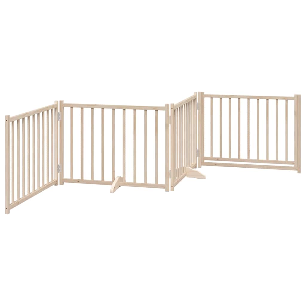 vidaXL Διαχωριστικό Σκύλων/Πόρτα Πτυσσόμενο 4 Πάνελ 320εκ. Μασίφ Ελάτη