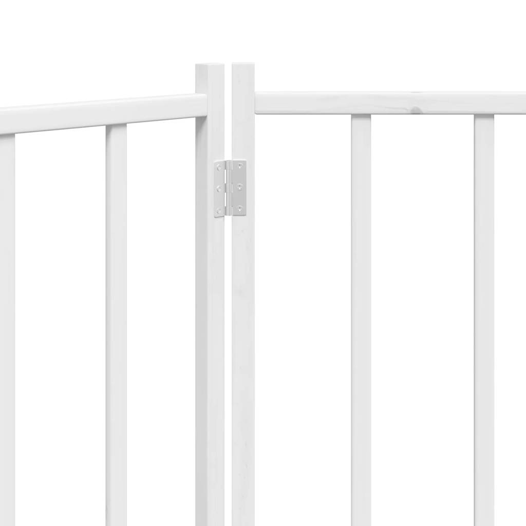 vidaXL Διαχωριστικό Σκύλων Πτυσσόμενο 2 Πάνελ Λευκό 160 εκ Μασίφ Ελάτη