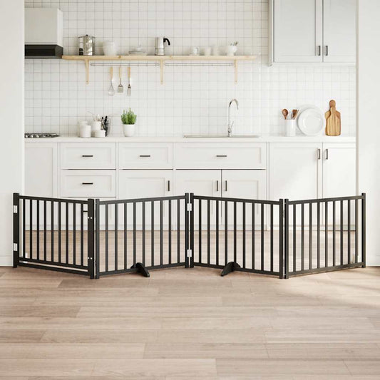 vidaXL Διαχωριστικό Σκύλων/Πόρτα Πτυσσόμενο 4 Πάνελ 320εκ. Μασίφ Ελάτη