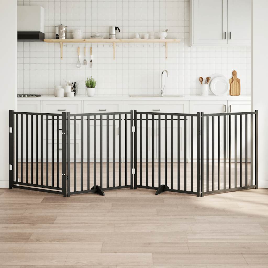 vidaXL Διαχωριστικό Σκύλων/Πόρτα Πτυσσόμενο 4 Πάνελ 320εκ. Μασίφ Ελάτη