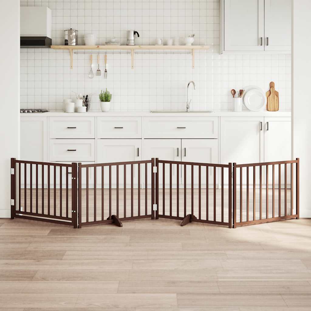 vidaXL Διαχωριστικό Σκύλων/Πόρτα Πτυσσόμενο 4 Πάνελ 320εκ. Μασίφ Ελάτη