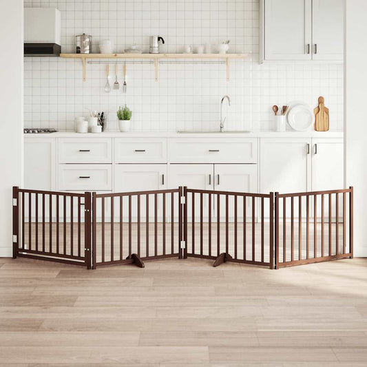 vidaXL Διαχωριστικό Σκύλων/Πόρτα Πτυσσόμενο 4 Πάνελ 320εκ. Μασίφ Ελάτη