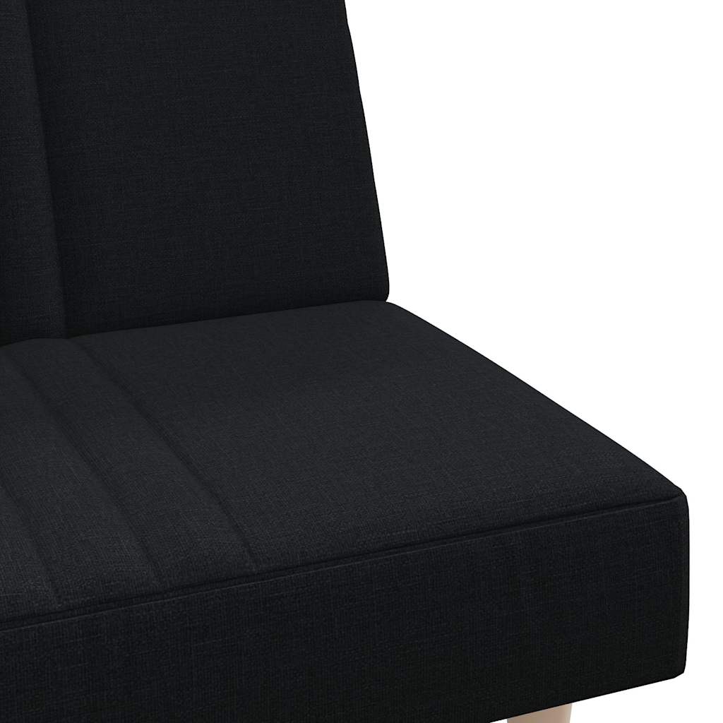 vidaXL Καναπές Κρεβάτι Μαύρος Υφασμάτινος
