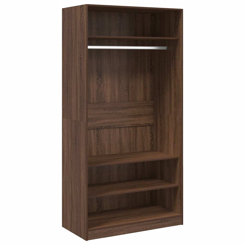 vidaXL Ντουλάπα Καφέ Δρυς 100x50x200 εκ. από Επεξεργασμένο Ξύλο