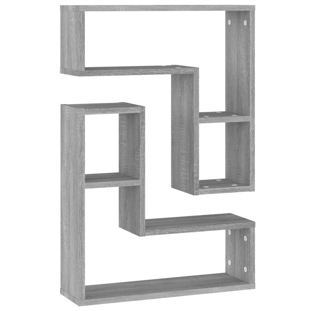 vidaXL Ραφιέρες Τοίχου 2 τεμ. Γκρι Sonoma 50  x 15 x 50 εκ. Επεξ. Ξύλο