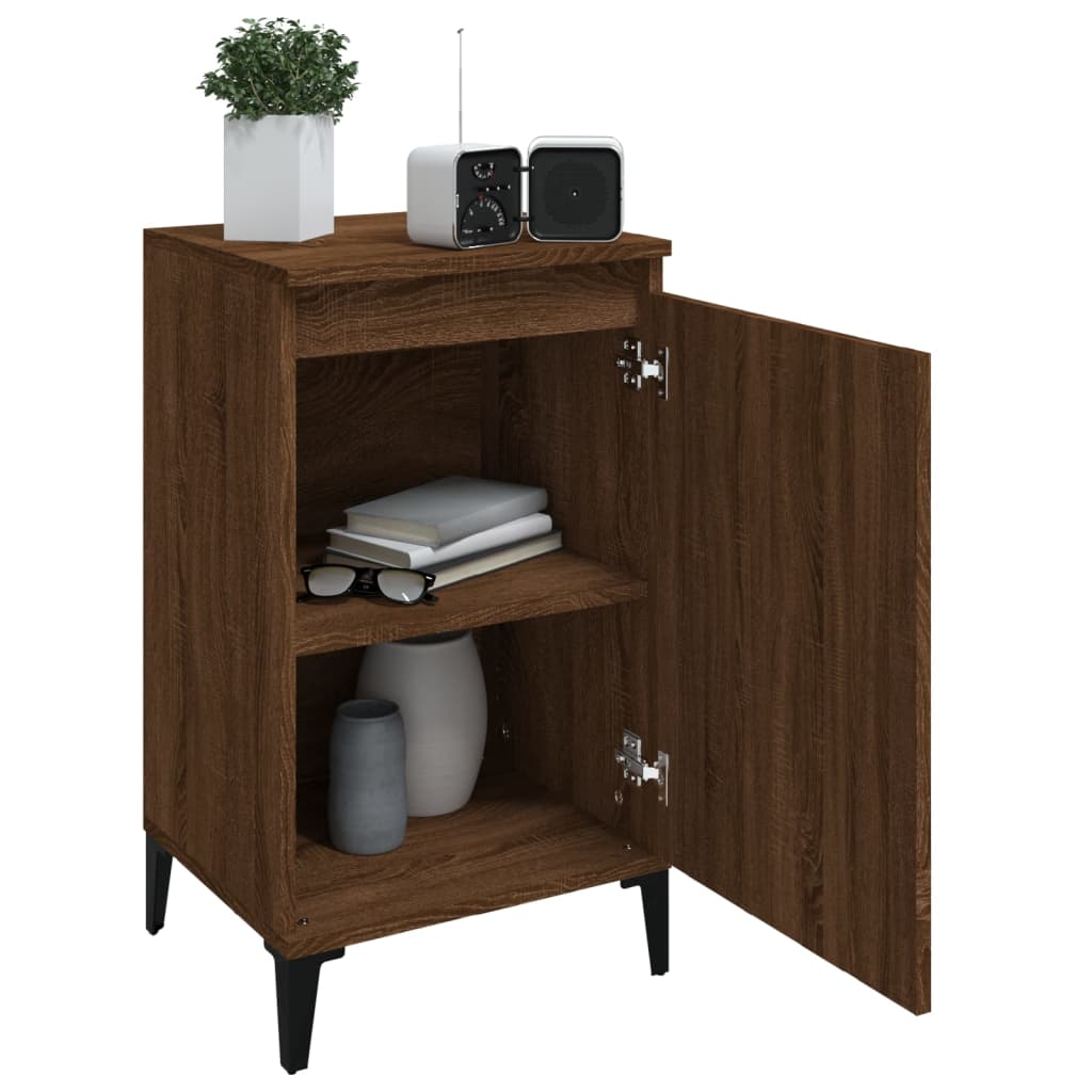 vidaXL Κομοδίνα 2 τεμ. Καφέ Δρυς 40x35x70 εκ. από Επεξεργασμένο Ξύλο
