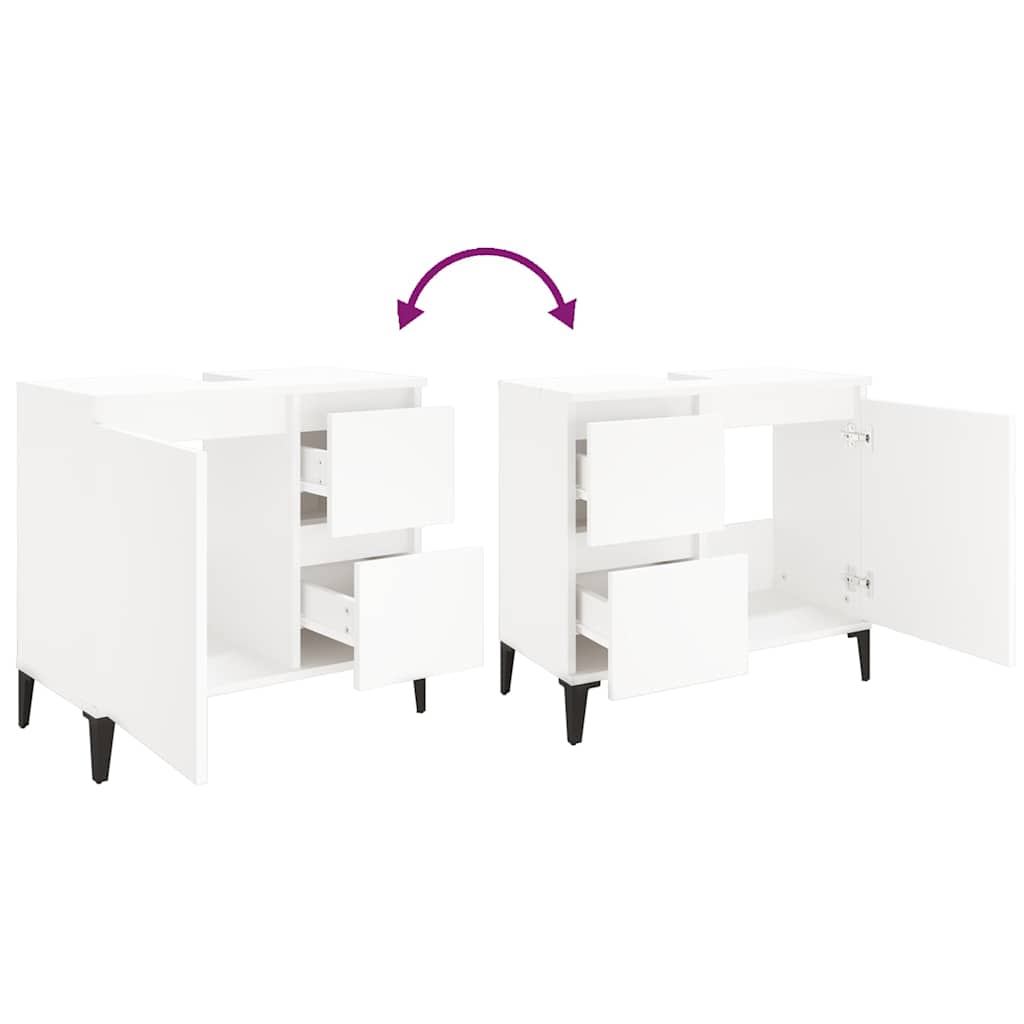 vidaXL Ντουλάπι Μπάνιου Λευκό 65 x 33 x 60 εκ. από Επεξεργασμένο Ξύλο