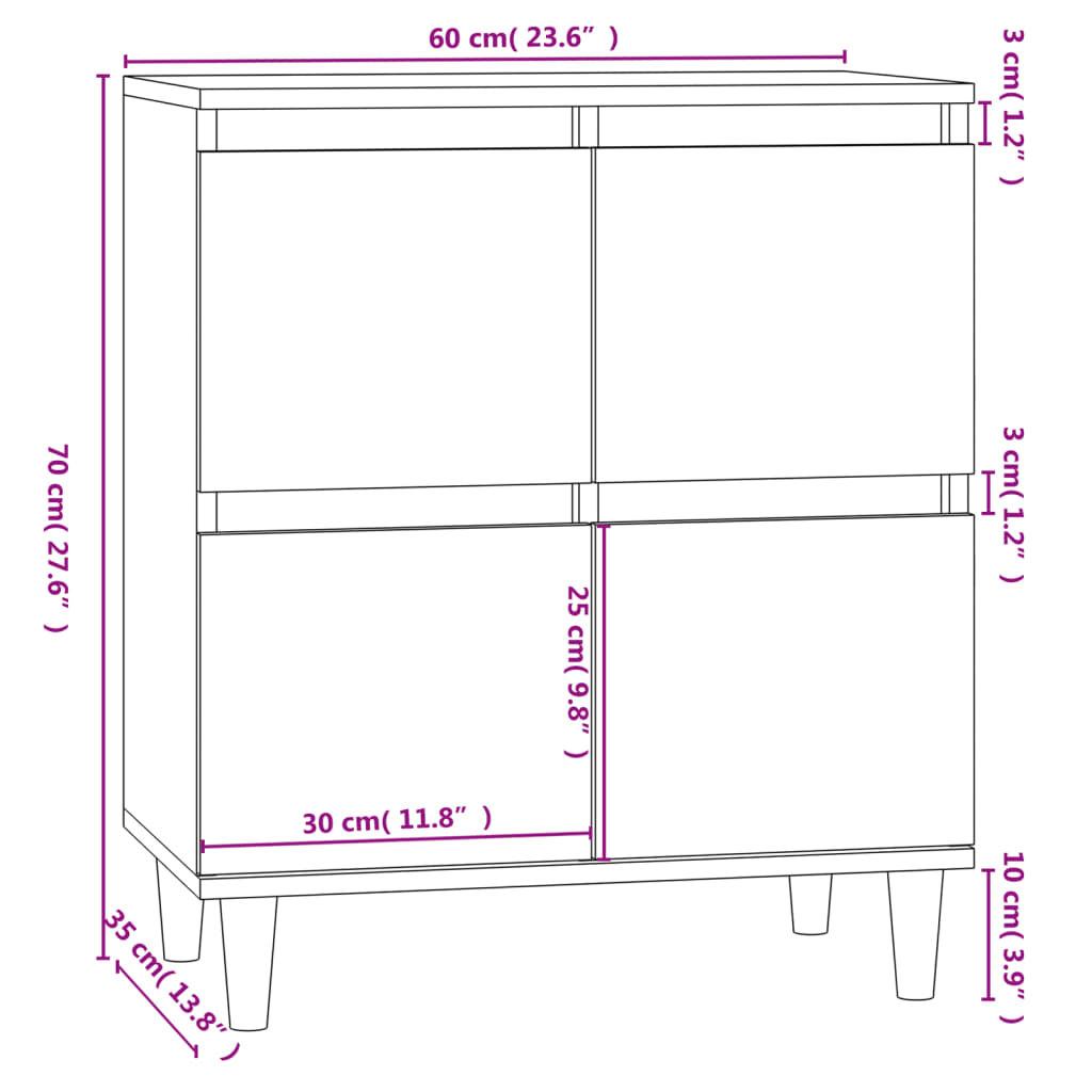 vidaXL Ντουλάπι Καπνιστή Δρυς 60x35x70 εκ. από Επεξεργασμένο Ξύλο