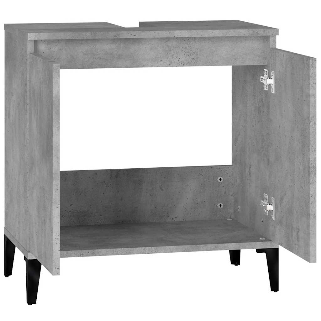 vidaXL Ντουλάπι Νιπτήρα Γκρι Σκυρ. 58x33x60 εκ. Επεξεργασμένο Ξύλο