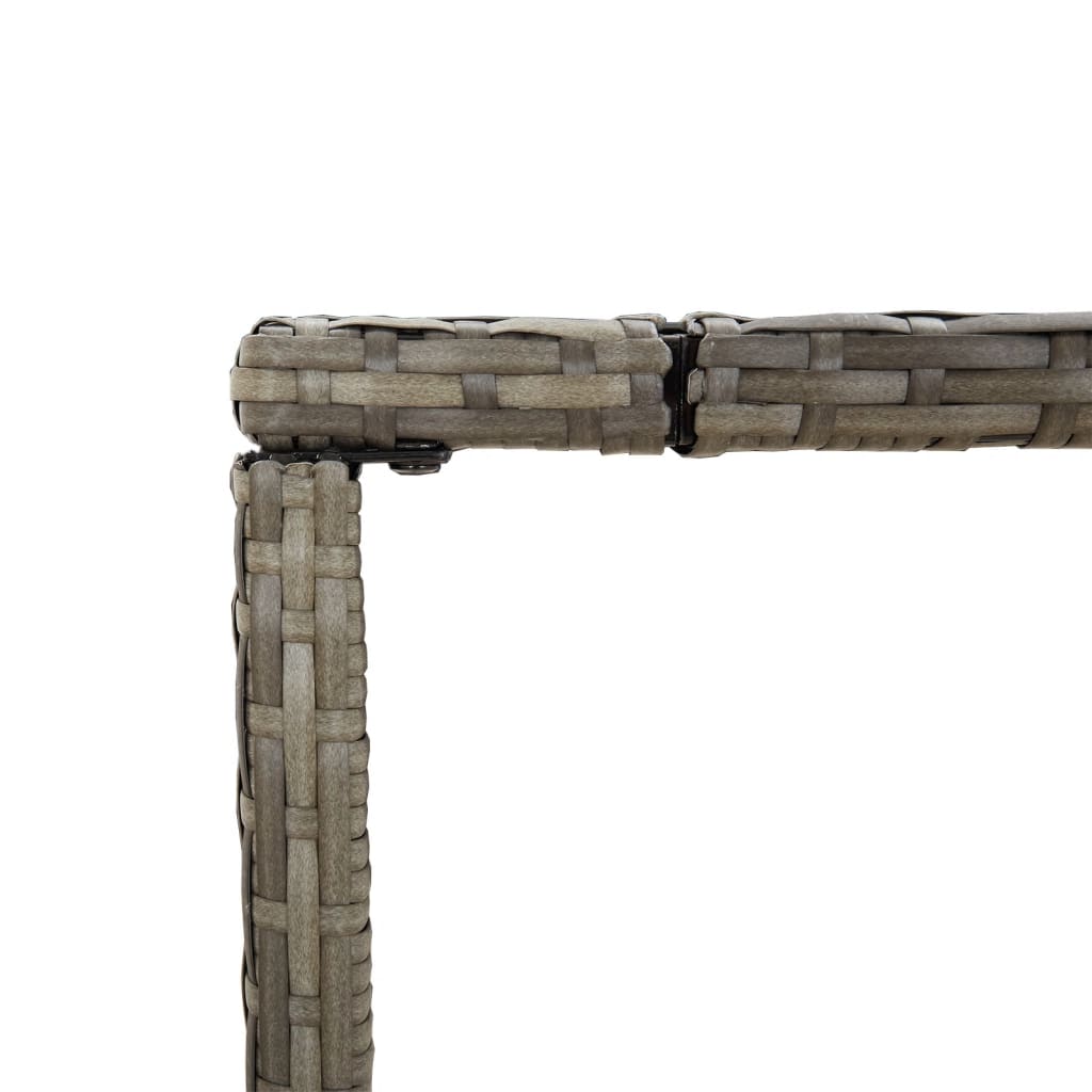 vidaXL Τραπέζι Μπαρ με Γυάλ. Επιφάνεια Γκρι 180x70x110 εκ. Συνθ. Ρατάν