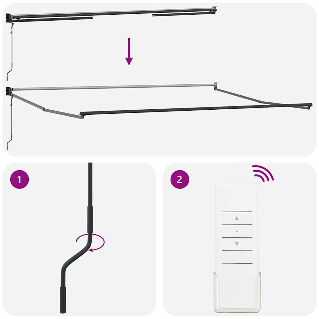 vidaXL Electric Awning Frame 4,5 x 3 m Ανθρακί