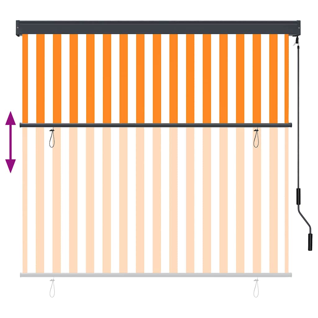 vidaXL Ρόλερ Λευκό και Πορτοκαλί 180 x 250 cm Ύφασμα και Αλουμίνιο