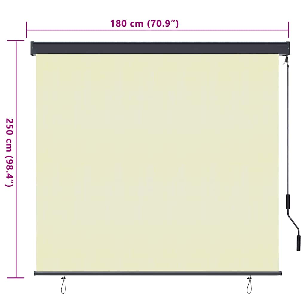 vidaXL Ρόλερ Κρεμ 180 x 250 cm Ύφασμα και Αλουμίνιο