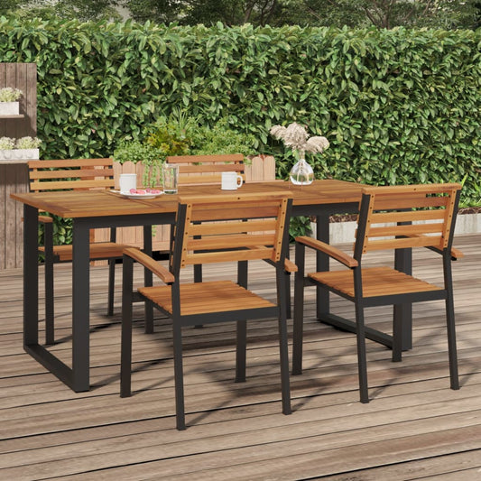 vidaXL Τραπέζι Κήπου Με Πόδια σε Σχήμα U 180x90x75 εκ. Μασίφ Ακακία