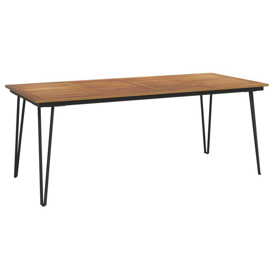 vidaXL Τραπέζι Κήπου Με Πόδια Φουρκέτα 200x90x75 εκ. Μασίφ Ακακία