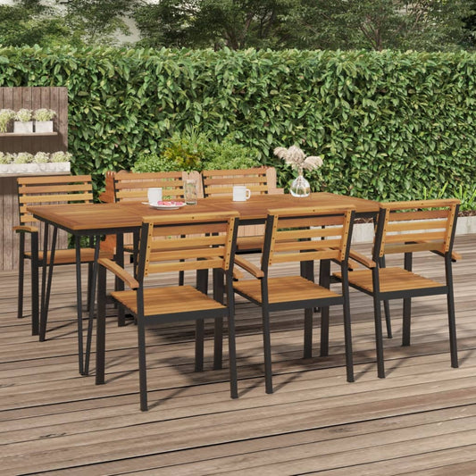 vidaXL Τραπέζι Κήπου Με Πόδια Φουρκέτα 200x90x75 εκ. Μασίφ Ακακία