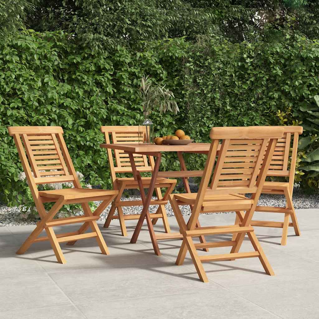 vidaXL Καρέκλες Κήπου Πτυσσόμενες 4 τεμ. 47x63x90 εκ. Μασίφ Ξύλο Teak
