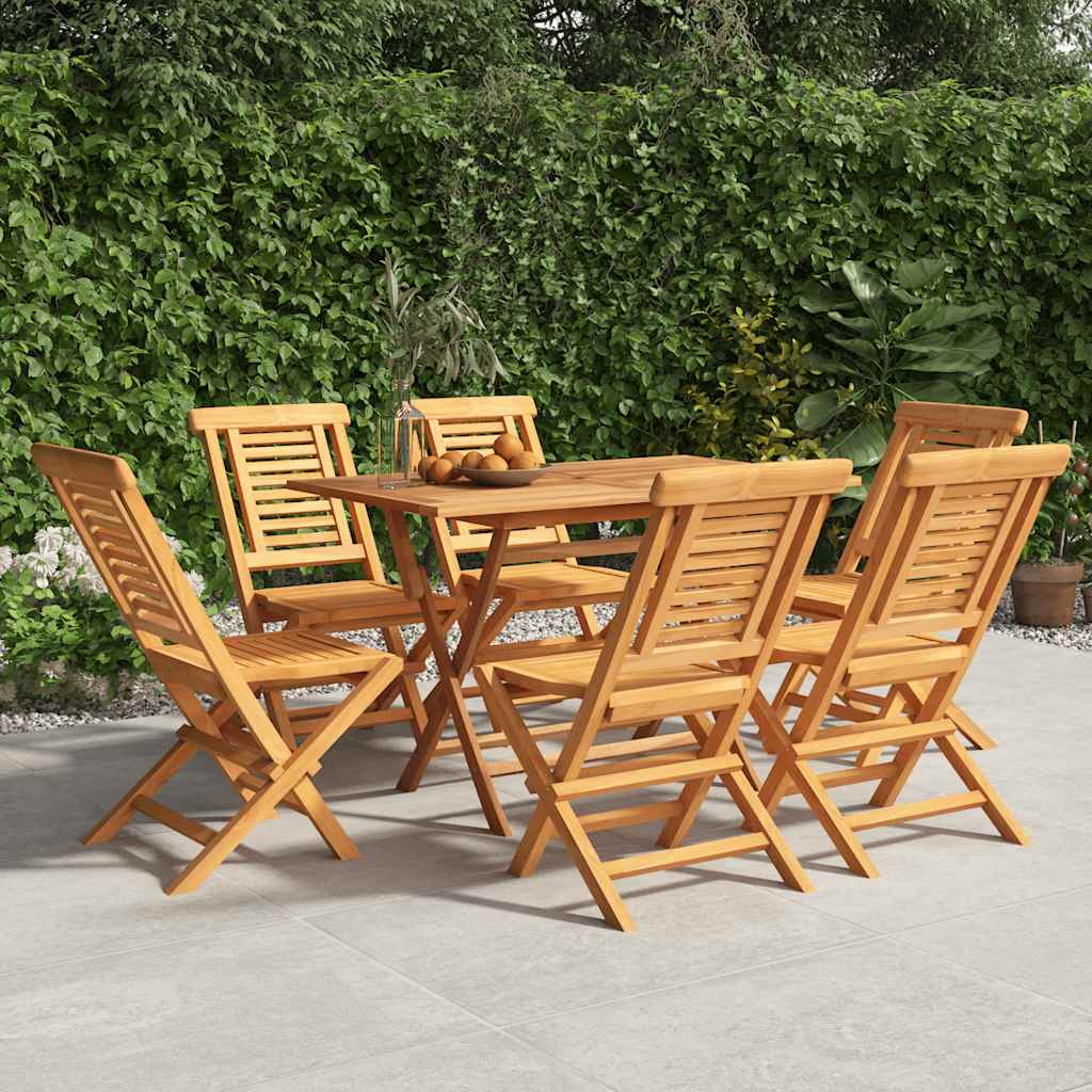 vidaXL Καρέκλες Κήπου Πτυσσόμενες 6 τεμ. 47x63x90 εκ. Μασίφ Ξύλο Teak