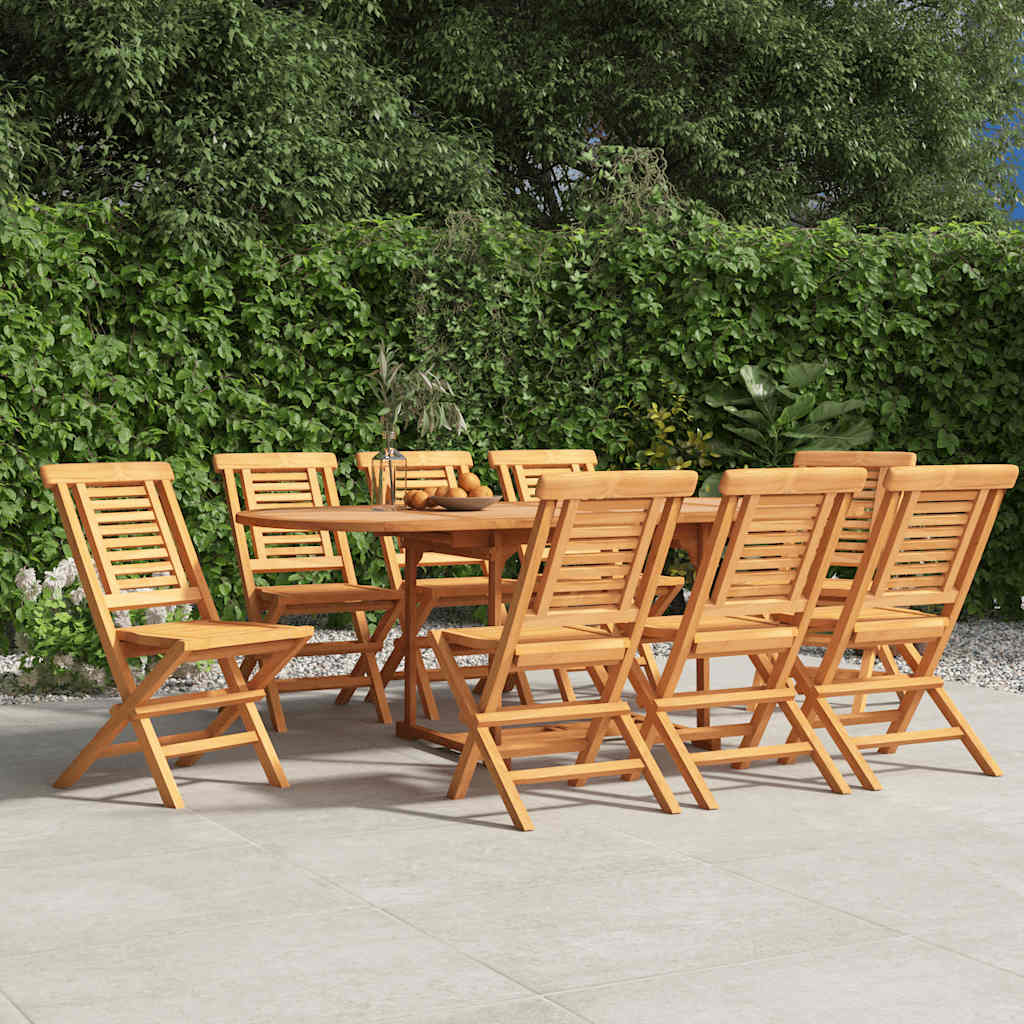 vidaXL Καρέκλες Κήπου Πτυσσόμενες 8 τεμ. 47x63x90 εκ. Μασίφ Ξύλο Teak