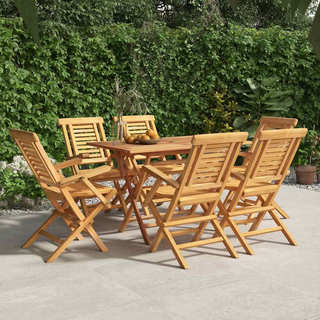 vidaXL Καρέκλες Κήπου Πτυσσόμενες 6 τεμ. 56x63x90 εκ. Μασίφ Ξύλο Teak