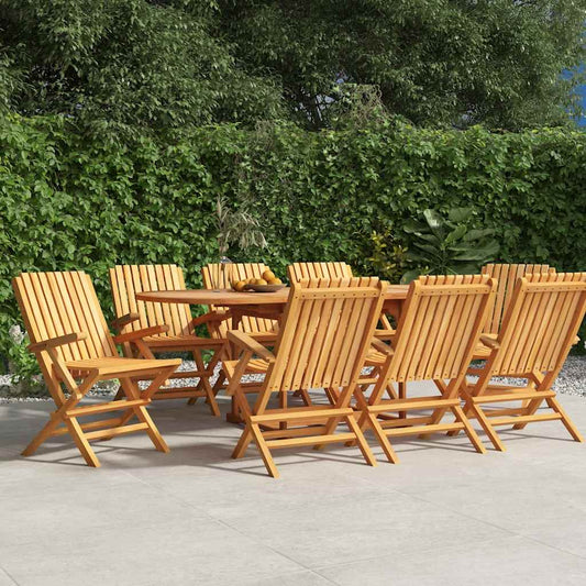 vidaXL Καρέκλες Κήπου Πτυσσόμενες 8 τεμ. 61x67x90 εκ. Μασίφ Ξύλο Teak