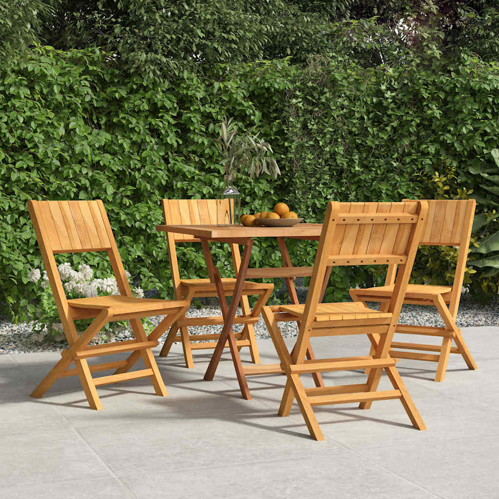 vidaXL Καρέκλες Κήπου Πτυσσόμενες 4 τεμ. 47x61x90 εκ. Μασίφ Ξύλο Teak