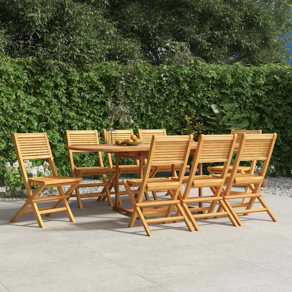 vidaXL Καρέκλες Κήπου Πτυσσόμενες 8 τεμ. 47x62x90 εκ. Μασίφ Ξύλο Teak
