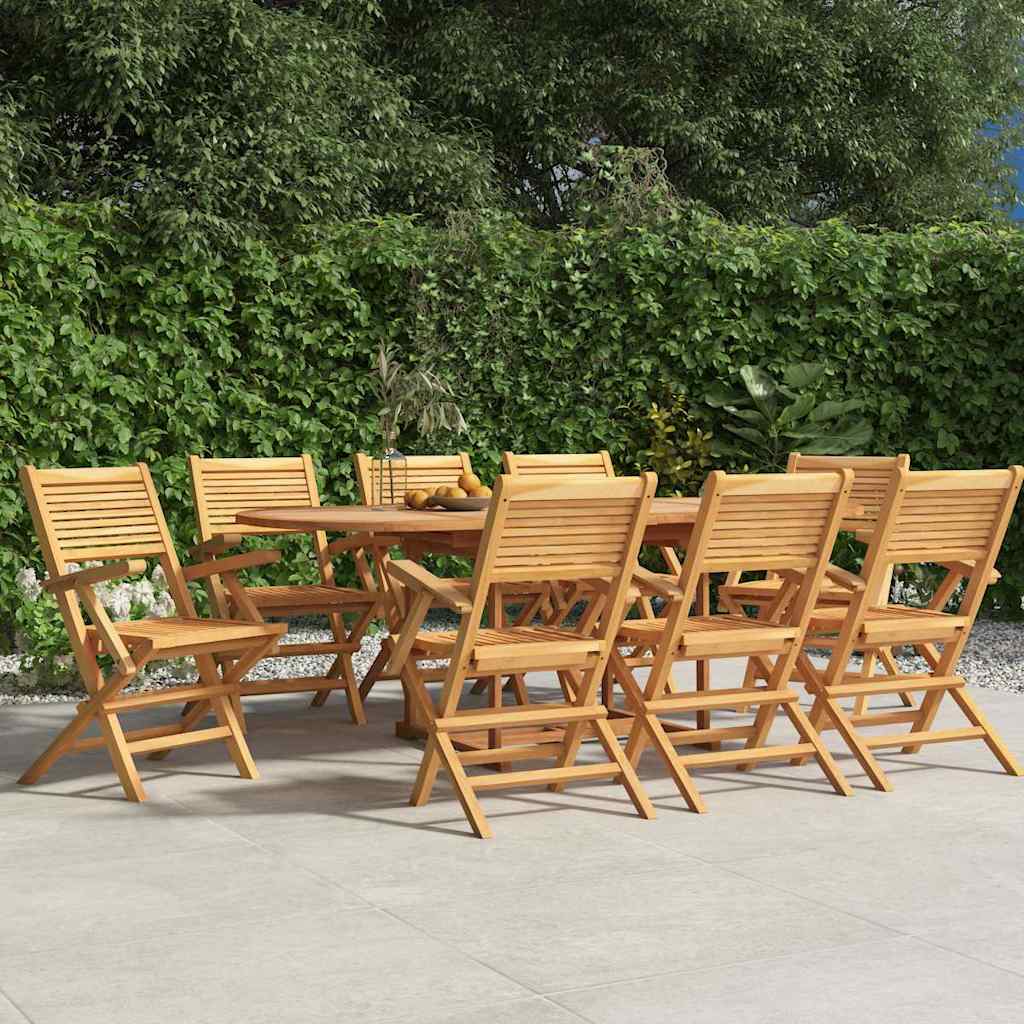 vidaXL Καρέκλες Κήπου Πτυσσόμενες 8 τεμ. 55x62x90 εκ. Μασίφ Ξύλο Teak