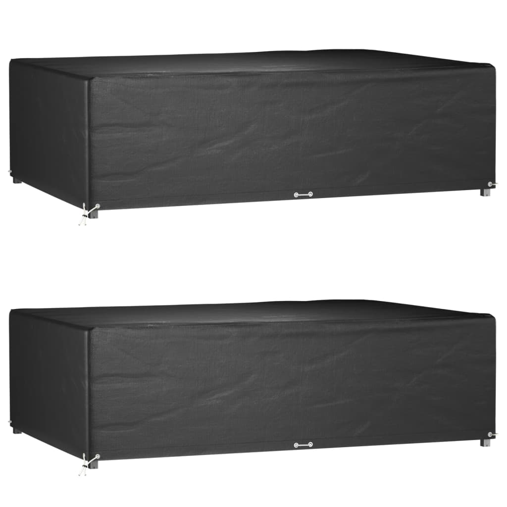 vidaXL Κάλυμμα Επίπλων Κήπου 2 τεμ Ορθογ. με 12 Κρίκους 227x152x65 εκ.