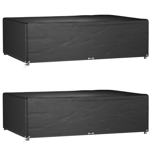 vidaXL Κάλυμμα Επίπλων Κήπου 2 τεμ Ορθογ. με 12 Κρίκους 227x152x65 εκ.