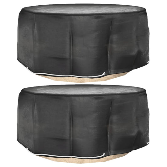 vidaXL Καλύμματα Επίπλων Κήπου 2 τεμ. 10 Κρίκοι Στρογγ. Ø260 x 90 εκ.