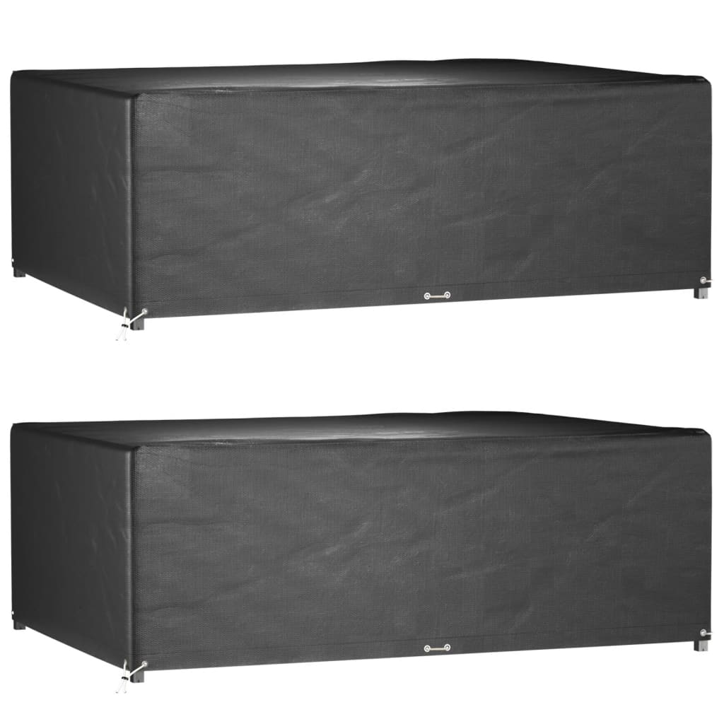 vidaXL Κάλυμμα Επίπλων Κήπου 2 τεμ Ορθογ. με 12 Κρίκους 270x180x90 εκ.