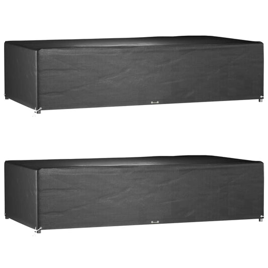 vidaXL Καλύμματα Επίπλων Κήπου 2 τεμ με 12 Κρίκους Ορθ. 315x160x75 εκ.