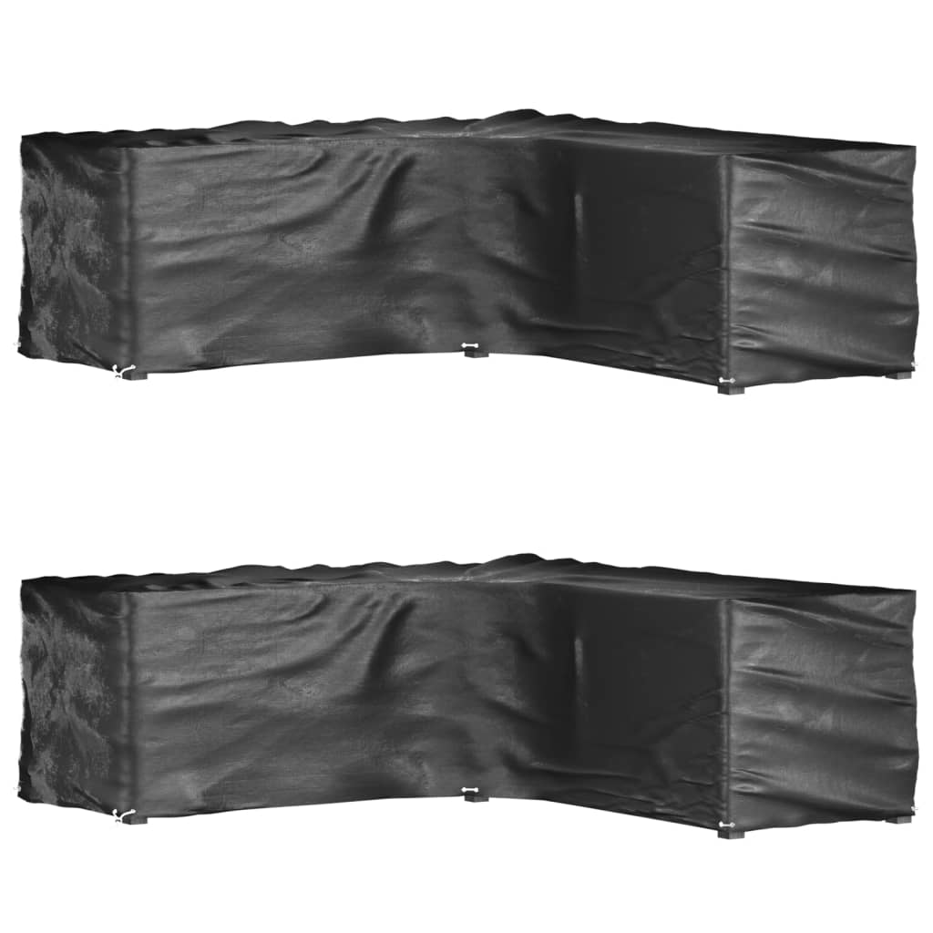 vidaXL Καλύμματα Επίπλων Σχήμα Γ με 16 Κρίκους 2 τεμ. 285x285x90 εκ.