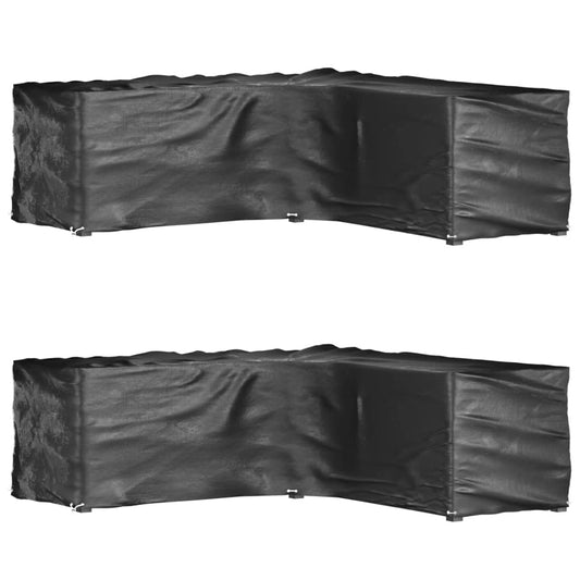 vidaXL Καλύμματα Επίπλων Σχήμα Γ με 16 Κρίκους 2 τεμ. 285x285x90 εκ.