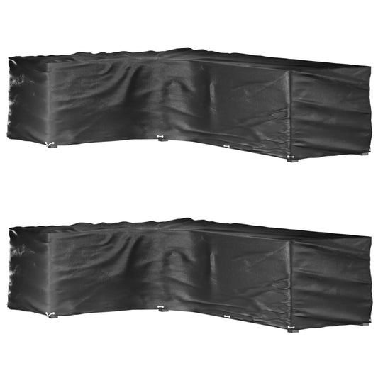 vidaXL Καλύμματα Επίπλων Σχήμα Γ με 18 Κρίκους 2 τεμ. 220x285x80 εκ.