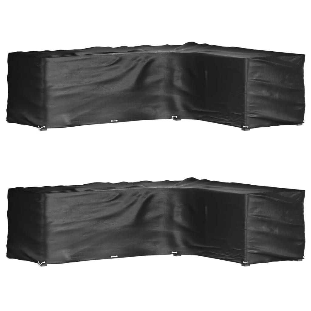 vidaXL Καλύμματα Επίπλων Σχήμα Γ με 18 Κρίκους 2 τεμ. 285x220x80 εκ.