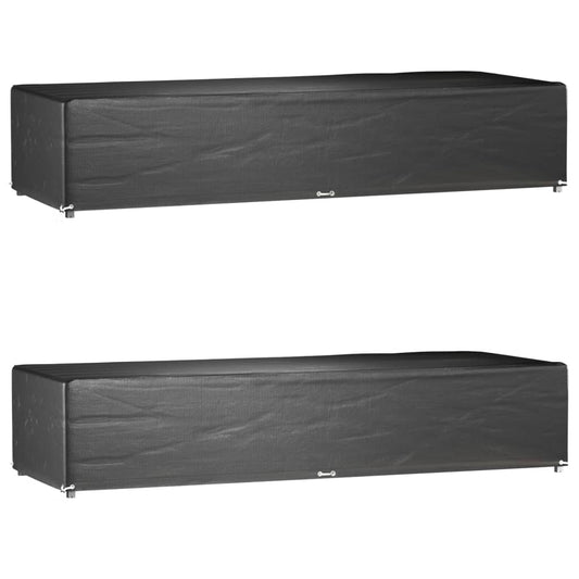 vidaXL Κάλυμμα Ξαπλώστρας 2τεμ με 12 Κρίκους 205x75x40εκ Πολυαιθυλένιο