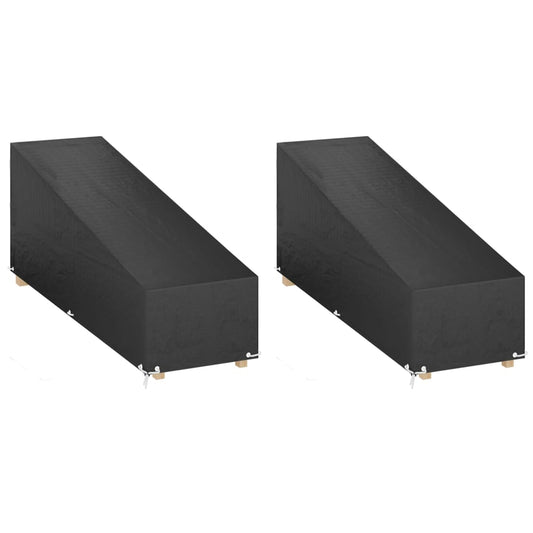 vidaXL Κάλυμμα Ξαπλώστρας 2 τεμ με 12 Κρίκους 205x75x40/70 εκ Πολυαιθ.