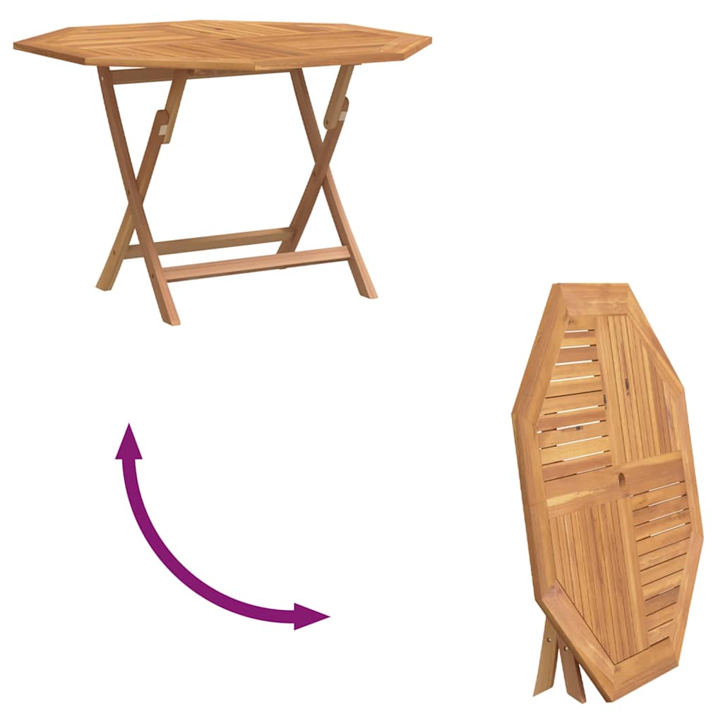 vidaXL Τραπέζι Κήπου Πτυσσόμενο 110 x 110 x 75 εκ. Μασίφ Ξύλο Teak