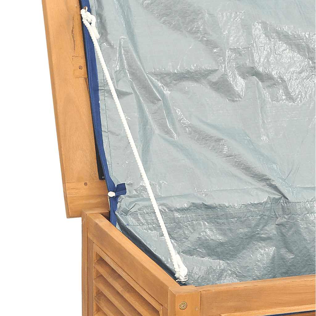 vidaXL Μπαούλο Αποθήκευσης Κήπου με Τσάντα 60x50x58 εκ Μασίφ Ξύλο Teak