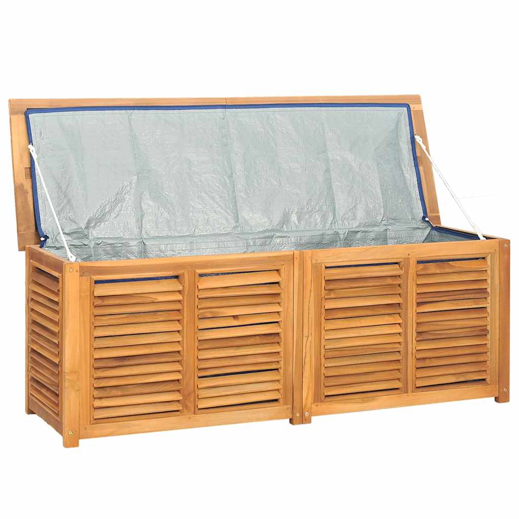 vidaXL Μπαούλο Αποθήκευσης Κήπου με Τσάντα 150x50x55εκ Μασίφ Ξύλο Teak