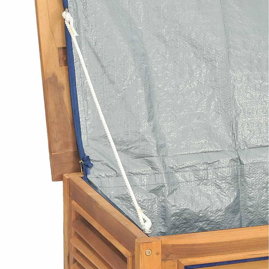 vidaXL Μπαούλο Αποθήκευσης Κήπου με Τσάντα 150x50x55εκ Μασίφ Ξύλο Teak