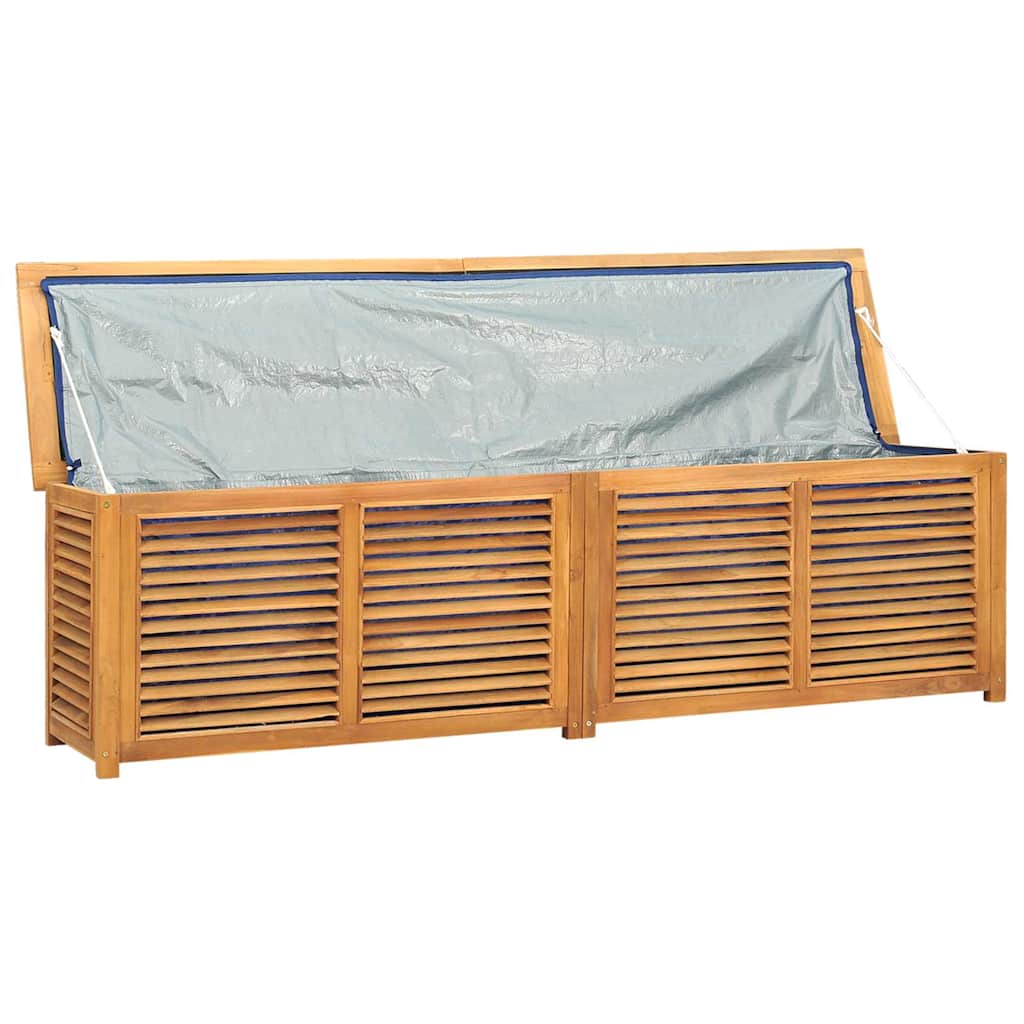 vidaXL Μπαούλο Αποθήκευσης Κήπου με Τσάντα 200x50x55εκ Μασίφ Ξύλο Teak
