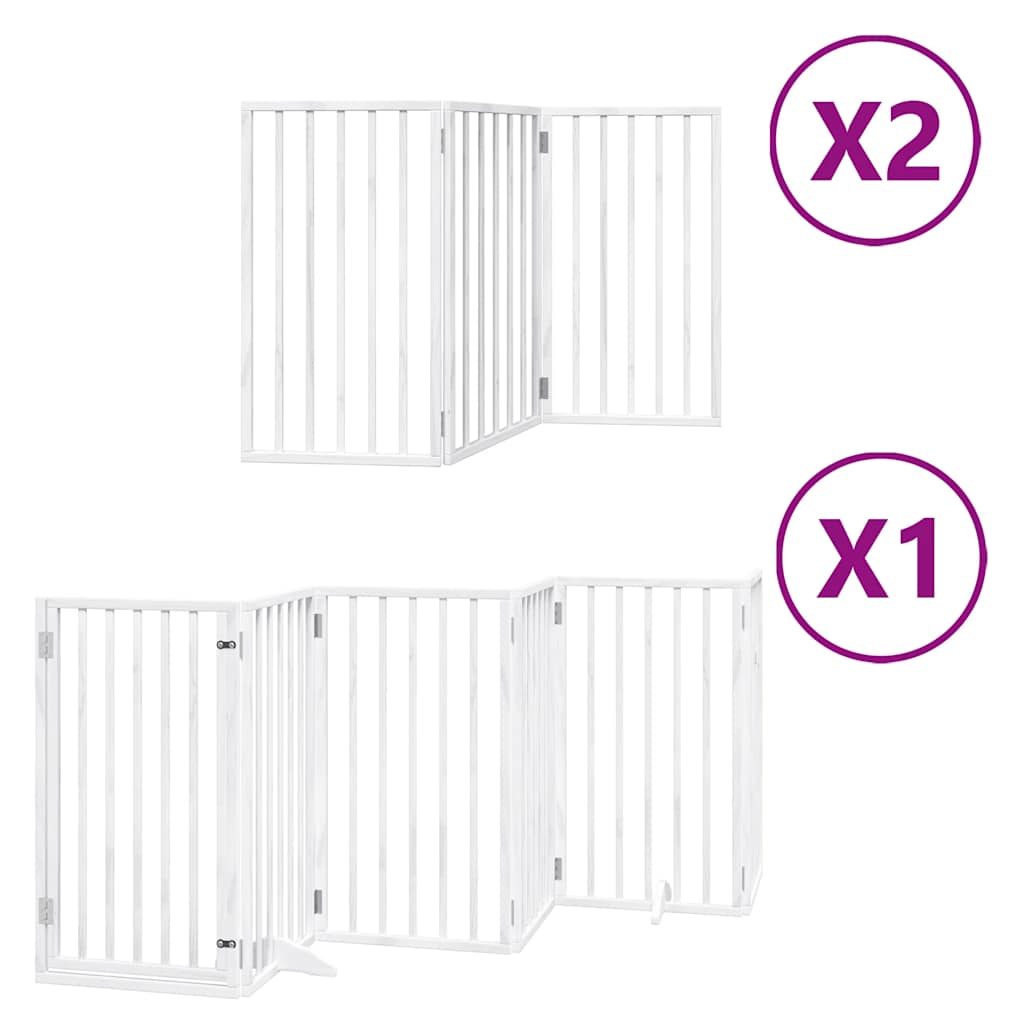 vidaXL Διαχωριστικό Σκύλων/Πόρτα Πτυσσόμενο 12 Πάνελ 600εκ Ξύλο Λεύκας