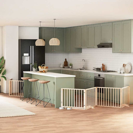 vidaXL Διαχωριστικό Σκύλων/Πόρτα Πτυσσόμενο 10 Πάνελ 800εκ Ξύλο Λεύκας