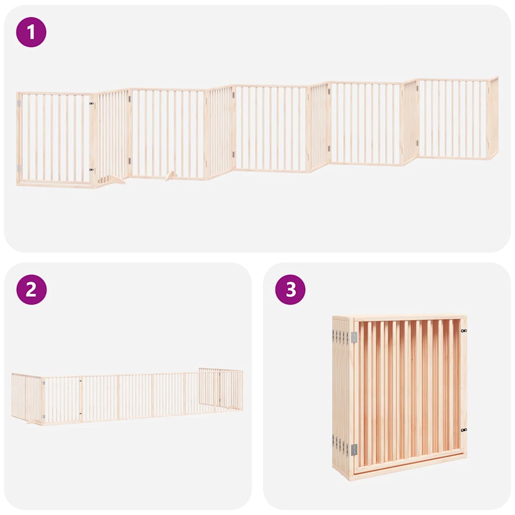 vidaXL Διαχωριστικό Σκύλων/Πόρτα Πτυσσόμενο 10 Πάνελ 800εκ Ξύλο Λεύκας