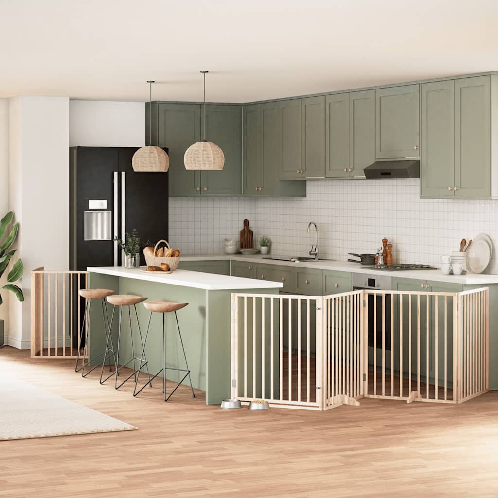 vidaXL Διαχωριστικό Σκύλων/Πόρτα Πτυσσόμενο 10 Πάνελ 800εκ Ξύλο Λεύκας