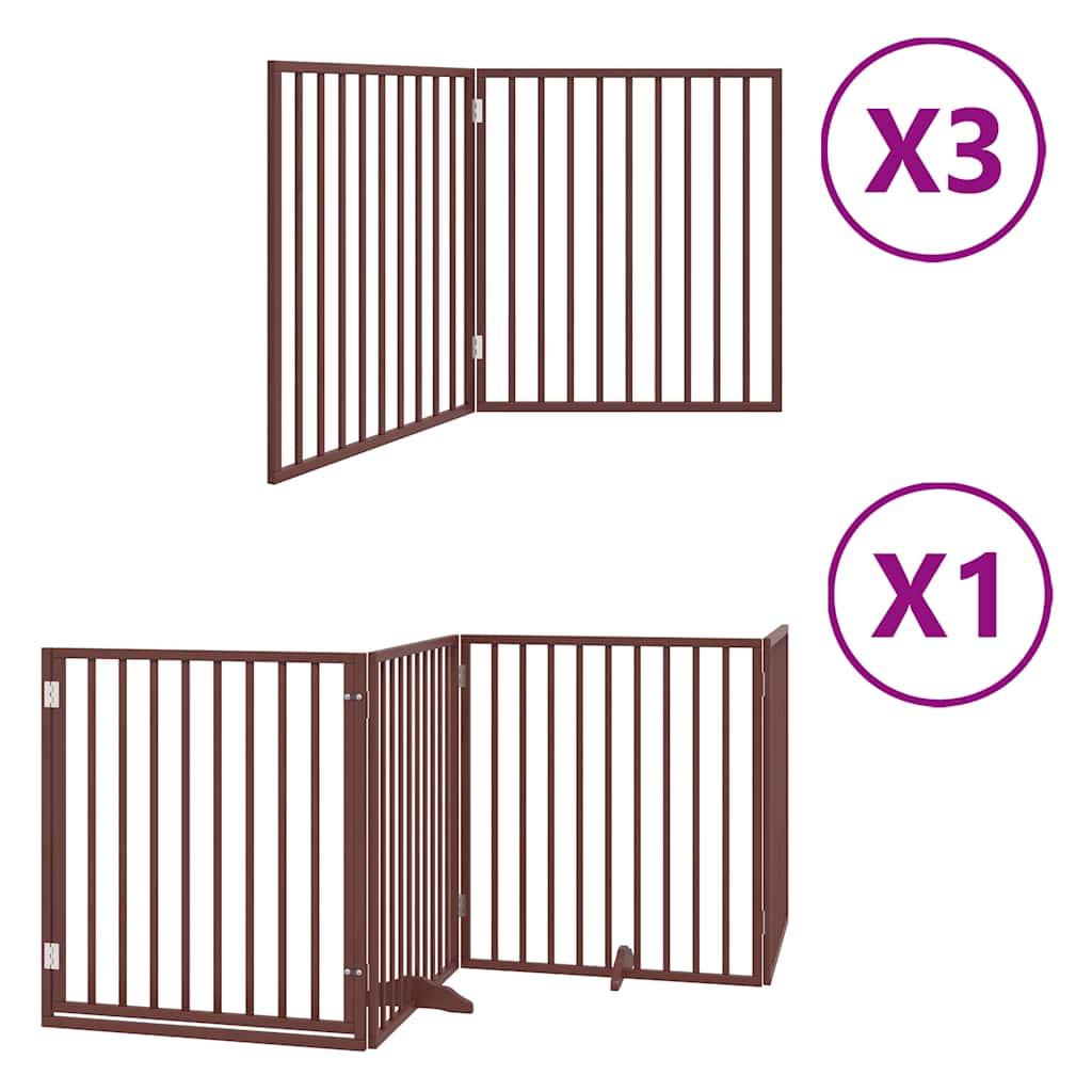 vidaXL Διαχωριστικό Σκύλων/Πόρτα Πτυσσόμενο 10 Πάνελ 800εκ Ξύλο Λεύκας